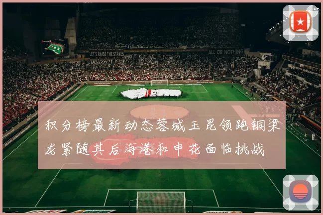 积分榜最新动态蓉城玉昆领跑铜梁龙紧随其后海港和申花面临挑战